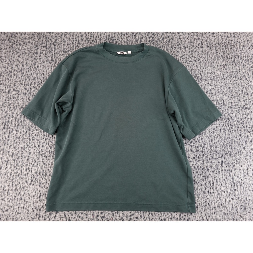 Uniqlo U AIRism T-Shirt Mens Medium Forest‎ Green Good Oversized Crew 461555